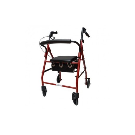 Andadera Rollator de acero AJ-2025 color roja - Envío Gratuito