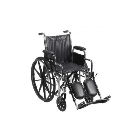 Silla de ruedas deportiva asiento de 18" con brazo desmontable y elevapiernas - Envío Gratuito