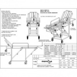 Camilla de golpe para ambulancia abatible fabricada en aluminio de 6 ruedas - Envío Gratuito