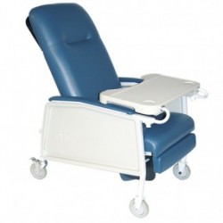 Sillón para hemodiálisis color azul reclinable de 3 posiciones con 1 charola - Envío Gratuito